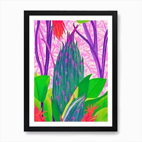 Dragonfruit 1 Risograph Retro Poster Fruit Art Print