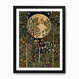 Moonlight In The Forest Style William Morris 6 Art Print