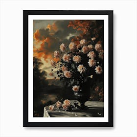 Baroque Floral Still Life Chrysanthemums 4 Art Print