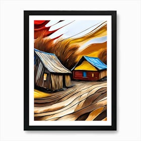 Barns In The Countryside Art Print