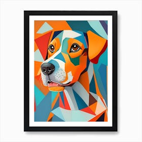 Dog portrait in Cubism style Art Print