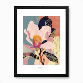 Colourful Flower Illustration Poster Camellia 1 Art Print