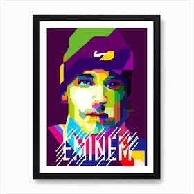 Eminem American Singer Hip Hop And Rap Pop Art Wpap Art Print