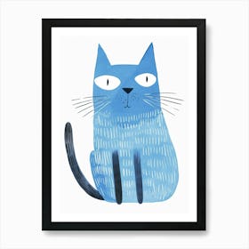 Ojos Azules Cat Clipart Illustration 3 Art Print