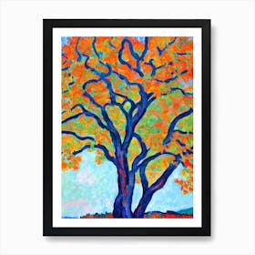 Willow Oak 2 tree Abstract Block Colour Art Print