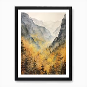 Autumn Forest Landscape Yosemite National Park Art Print