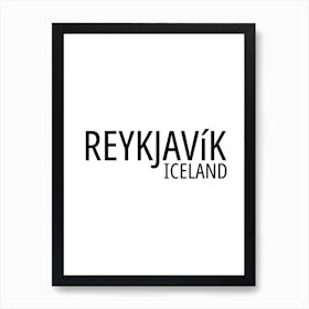 Reykjavik Iceland Typography City Country Word Art Print