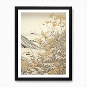 Fujibakama Japanese Silver Grass 4 Vintage Japanese Botanical Art Print