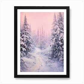 Dreamy Winter Painting Oulanka National Park Finland 4 Art Print