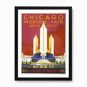 Chicago World’s Fair Poster 1933 Art Print