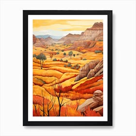 Autumn National Park Painting Zion National Park Utah Usa 2 Art Print