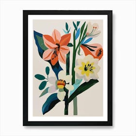 Painted Florals Amaryllis 1 Art Print