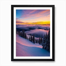 Riksgränsen Sunrise Skiing Poster Art Print