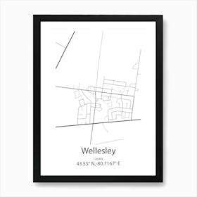 Wellesley,Canada Minimalist Map Art Print