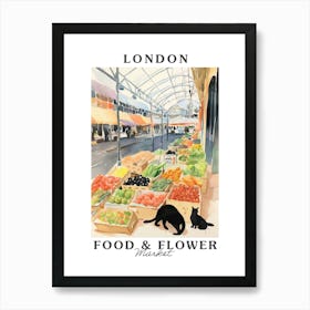 Food Market With Cats In London 3 Poster Art Print