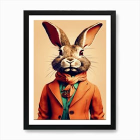 Bohemian Rabbit In A Suit 2 Art Print