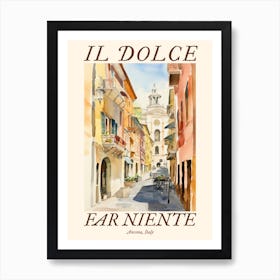Il Dolce Far Niente Ancona, Italy Watercolour Streets 2 Poster Art Print
