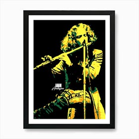 Ian Anderson British Rock Musician Legend in Pop Art Illustration 1 Art Print