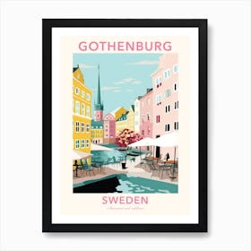 Gothenburg, Sweden, Flat Pastels Tones Illustration 1 Poster Art Print