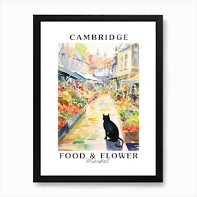 Food Market With Cats In Cambridge 1 Poster Art Print