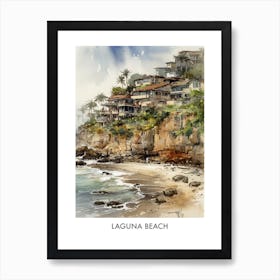 Laguna Beach Watercolor 4travel Poster Art Print