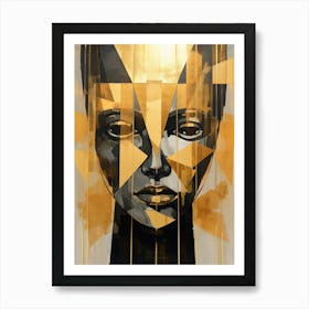 Abstract Geometric Lady Portrait 17 Art Print