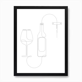 Wine Training Line Art Print