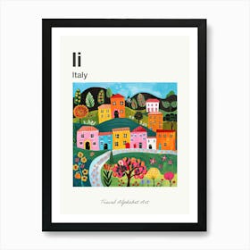 Kids Travel Alphabet  Italy 1 Art Print