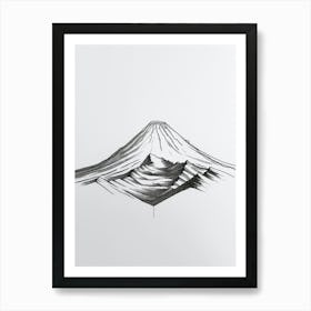 Mount Kilimanjaro Tanzania Line Drawing 4 Art Print