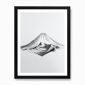 Mount Kilimanjaro Tanzania Line Drawing 4 Póster