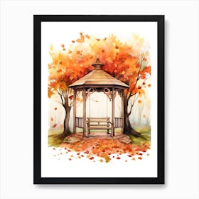 Cute Autumn Fall Scene 82 Art Print