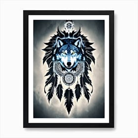 Wolf Dreamcatcher 2 Art Print