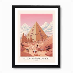The Giza Pyramid Complex Egypt Travel Poster Art Print