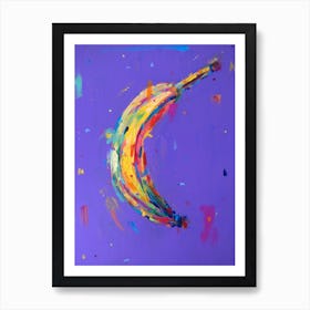 Banana On A Purple Table Art Print