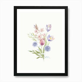 Watercolor Flowers Kids and Nursery 1 Art Print