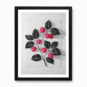 Raspberries Art Print