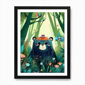 Luxmango Black Bear Funny Art Print