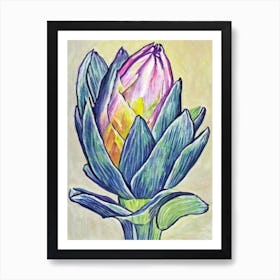 Artichoke Fauvist vegetable Art Print