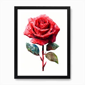 Polygonal Rose 4 Art Print