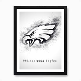 Philadelphia Eagles Sketch Drawing Art Print