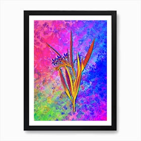 White Baboon Root Botanical in Acid Neon Pink Green and Blue n.0296 Art Print