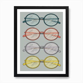 Eyeglasses In Grey Art Print