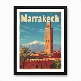 Aihrgdesign A Vintage Travel Poster Of Marrakech 1 Art Print