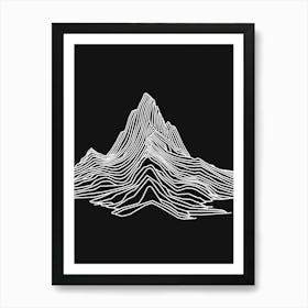 Corn Du Mountain Line Drawing 4 Art Print