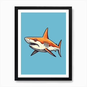 A Blacktip Shark In A Vintage Cartoon Style 2 Art Print