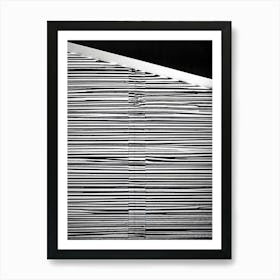 Zebra Stripes Creating An Optical Illusion On A Black And White Background Horizontal Stripes Rende Art Print