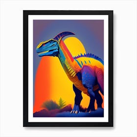Lambeosaurus Primary Colours Dinosaur Art Print