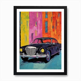 Dogge Charter Vintage Car Matisse Style Drawing Colourful Art Print