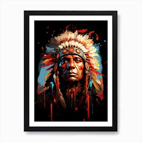 American native POP art portait Art Print