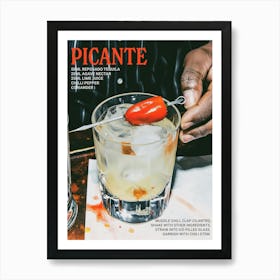 Picante Cocktail Vintage Drinks Photo Kitchen Art Print
